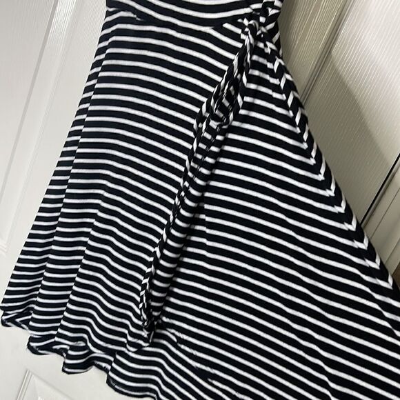 Streetwear society black and white striped faux wrap dress size small - Picture 2 of 5